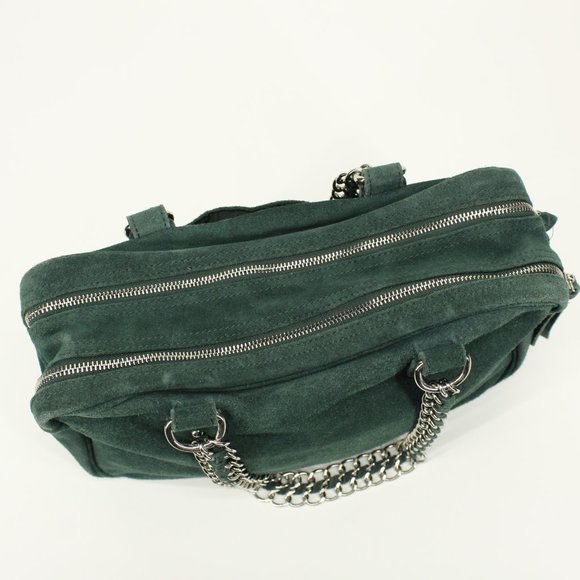 Forest Green Suede Chain Strap Purse - Picture 5 of 6